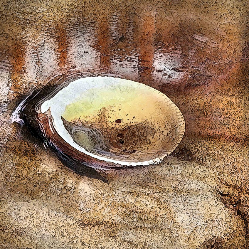 'Beach Offering' - 25 x 25 cm, first exhibited Lumeah Gallery, July 1, 2012